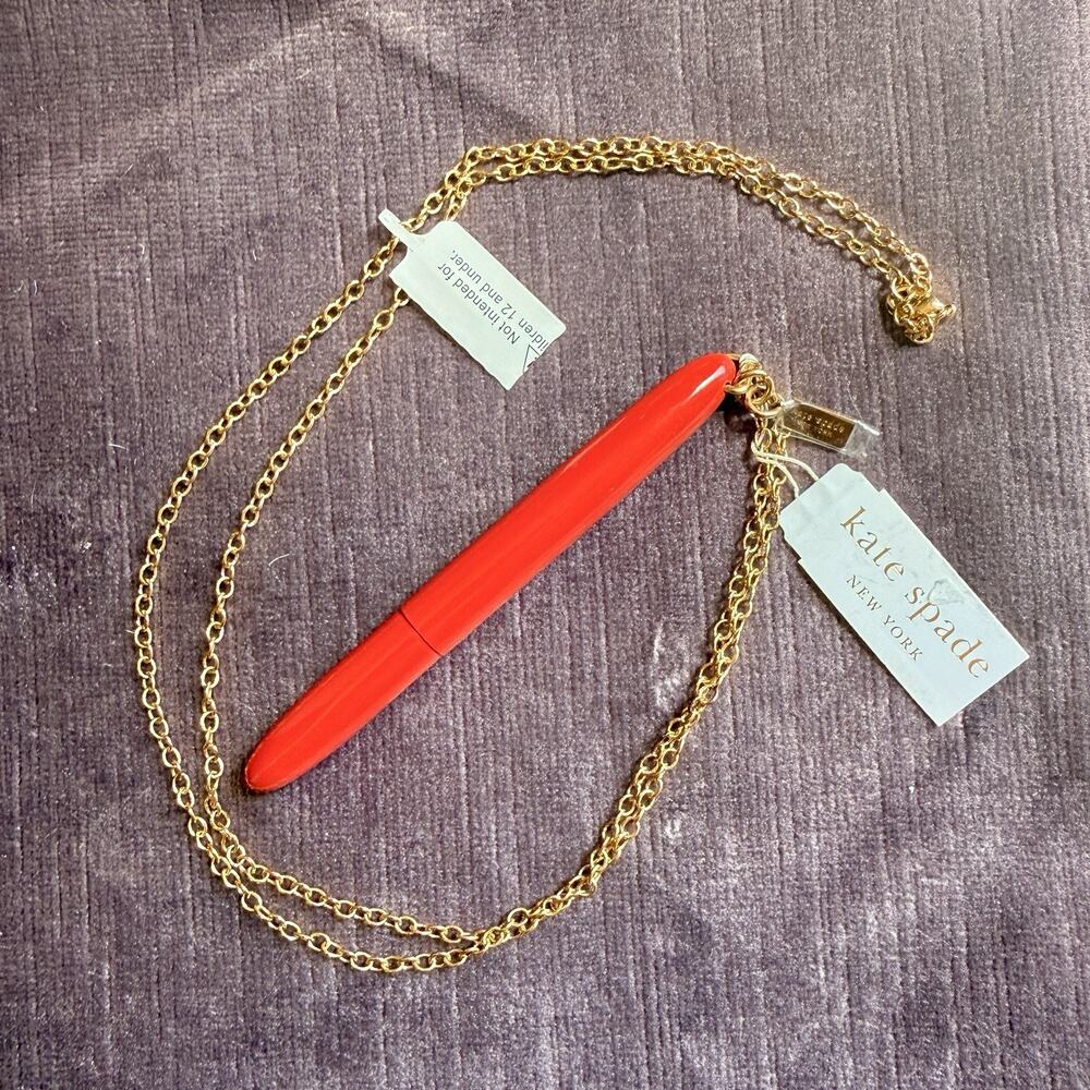 Rare Vintage Kate Spade 1960s style Pen Necklace New With Tags
